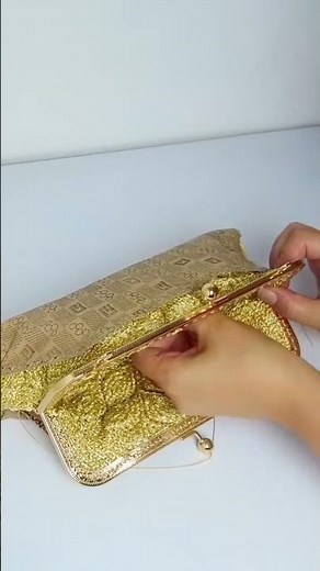 DIY Elegant Crochet Clutch Bag with Metal Frame | Golden Purse Tutorial #crochet #crochetpattern