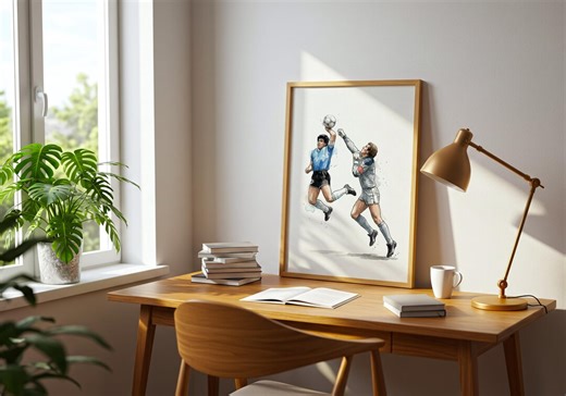 Umstrittenes Tor Poster, Peter Shilton vs Maradona, Old School Fußball, Männerhöhle Sport Dekoration, Geschichte des Fußballs, Sofort Download - Etsy.de