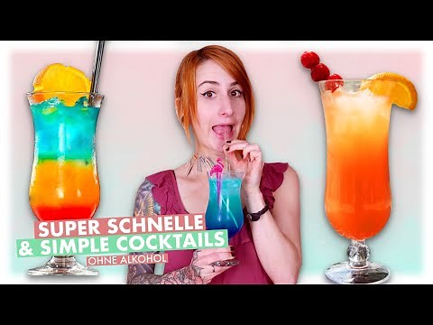 4 Schnelle Cocktails in 3 Minuten zu Hause selber machen - alkoholfrei 🍹