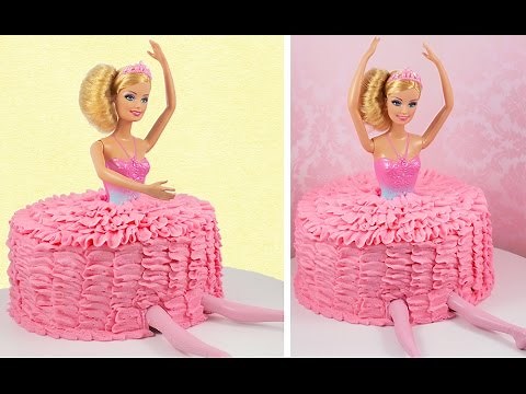 Ballerina Barbie Cake! Easy Ballet Tutu Cake with Matching Cupcakes!