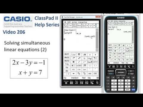 ClassPad Help 206 - Solving Simultaneous Linear Eqns 2