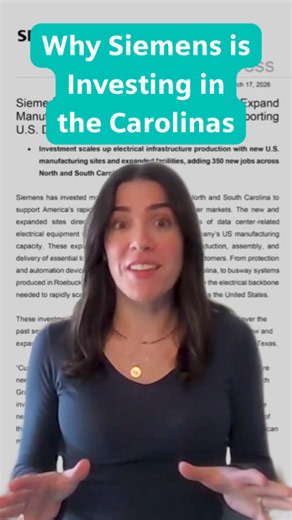 The Carolinas are getting a major manufacturing boost.⚡Siemens is investing more than $165 million across North and South Carolina to expand manufacturing capacity, create 350 new jobs, and increase production of critical electrical infrastructure. As demand for AI and data centers grows, so does the need for the technology that powers them. That's the infrastructure we're helping build. #Manufacturing #AI #Workforce
