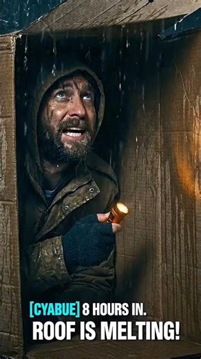 I Spent 24 Hours In A MELTING Cardboard Box! 🌧️#mrbeast