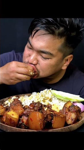ASMR : Eating Spicy ❤️‍🔥 Pork Curry, 🥵 Cabbage,🥬With Rice, 😋 || ASMRSHOW || MUKBANG ||