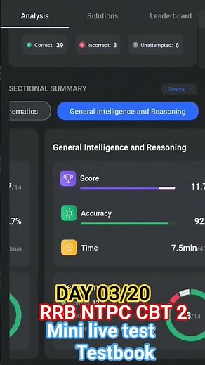 NTPC GRADUATE CBT2|| 💢💯MINI LIVE TEST || TESTBOOK #ntpc #railwayexam #cbt2