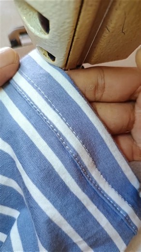 Perfectly neat folding and sewing of t-shirt hems without overlock #sewing #sewingforbeginners