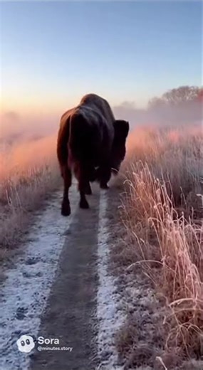 POV Encounter: Majestic Bison Walking in Snowy Wilderness #wildlife #nature