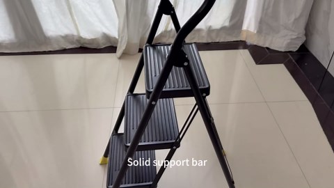 Step Ladder Foldable Folding Stool - for Home Adults Kitchen 3 Stepping Extension Tall Heavy Duty with Handrails - Closet Stepstool Stair Ladders Extendable Stepladder for Indoor House 600Lbs