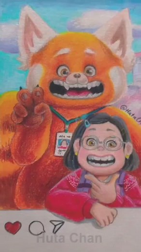 Turning Red - Red Panda Mei Pencil Drawing