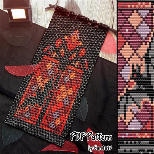 PDF Pattern Gothic Stained Glass Beaded Picture Tapestry - Etsy