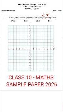 Class 10 Maths Sample Question Paper 2026 Solutions Q2 | Cbse Sample question paper 2026