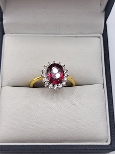 Vintage Sterling Silver Vermeil Ruby Cluster Ring - Etsy