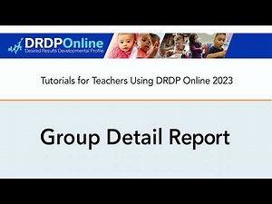 DRDP Online: Group Detail Report