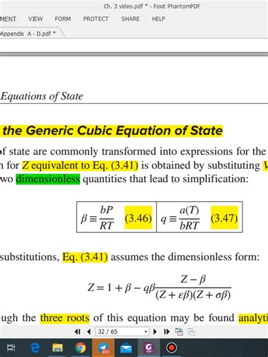 Roots of the Generic Cubic Equation of State: Introduction to Chemical Engineering Thermodynamics, 8th Edition, Smith, 2018 - Chapter Three (99-101). https://www.youtube.com/@ChemicalEngUOB-ProfDrAhmedAlAl University of Baghdad College of Engineering Chemical Engineering Department