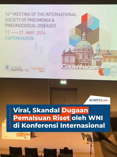 Viral di media sosial, dugaan hasil riset palsu oleh WNI di konferensi International Society of Pneumococcal and Pneumococcal Diseases (ISPPD) 2026 di Kopenhagen, Denmark. Kecurigaan itu bermula saat seorang perempuan mempresentasikan risetnya dengan mengubah-ubah tampilan busananya. Selain itu, materi riset kelompok tersebut diduga menggunakan AI. Akibatnya, polemik ini dinilai bisa mencoreng reputasi peneliti Indonesia di mata dunia. 🎥: IG @/mandharabrasika, @/w.o.d.d Kreatif: Safira Nurulita