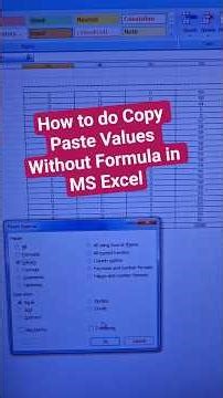 How to do Copy Paste Values Without Formula in MS Excel #shorts #youtubeshorts #msexceltutorial