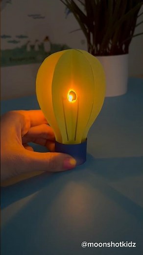 DIY lightbulb lantern. Easy paper electric circuit project for beginners. #stem #science #craft #diy