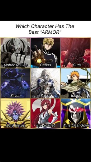 Which Anime Character Has The STRONGEST Armor? 🤯 #anime