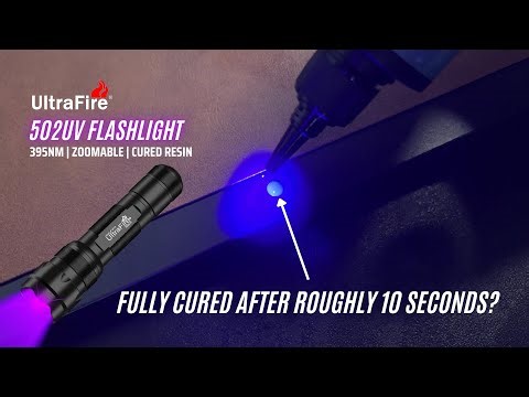 395nm UV Flashlight Cures Resin Fast | UltraFire 502UV Demo
