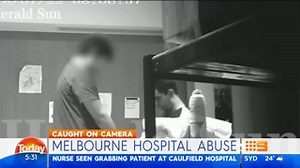 WATCH: A hidden camera has caught a patient with cerebral palsy being thrown down and assaulted by a nurse. FULL STORY: https://www.9news.com.au/national/2018/02/02/06/07/caulfield-hospital-nurse-alleged-to-abuse-patient-hidden-camera?ocid=social-9news #9News | http://9News.com.au | 9 News