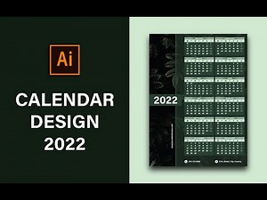 2022 calendar | how to make simple and Beautiful wall calendar | illustrator tutorial