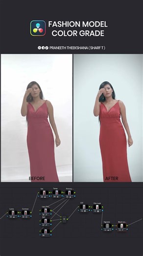 Fashion Color Grade Breakdown | Before & After 🎨 #colorgrading #videoediting #davinciresolve #model