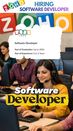 ♦️ Zoho Software Developer Role 2026 #shorts