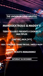 Not long until Mandidextrous returns to the Underground with Spectrum 360. Last time was a sell out - don’t sleep on tickets  | The Underground Bristol | Facebook