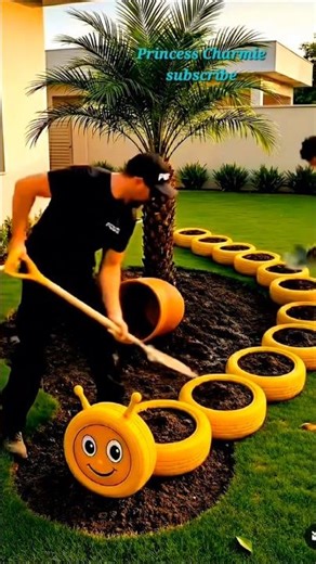 Brilliant recycling hack for a dream backyard 🌺| Princess Charmie #shorts #youtubeshorts #explore
