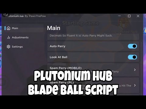 *OP* Plutonium Hub Blade Ball Roblox Script Hack | Roblox Executors | Mobile & PC