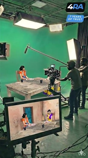 Cartoon Dinner Scene Ka Shoot 😱 | Green Screen VFX Magic BTS 🔥 #shorts #shortfeed #viral #fyp