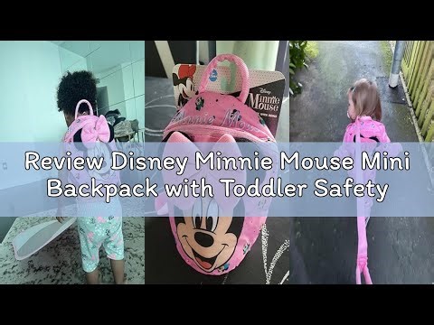 Review Disney Minnie Mouse Mini Backpack with Toddler Safety Harness for Girls 9x8” Daycare Bag Back