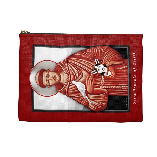 St Francis of Assisi Catholic Patron Saint Gifts, Red Accessory Pouch - Etsy