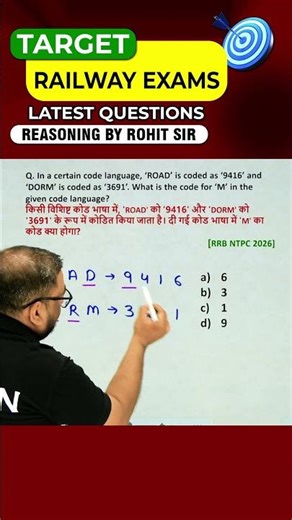 CODING DECODING | REASONING BY ROHIT SIR #shorts #rrb2026 #rrbntpc #ntpc2026 #radianmensa