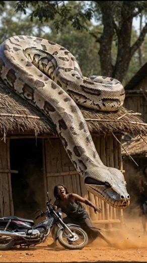 GIANT PYTHON ATTACK! 🐍 Real Life Monster Encounter! #shortsfeed #wildliferescue