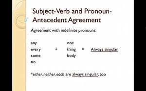 Subject-Verb and Pronoun-Antecedent Agreement