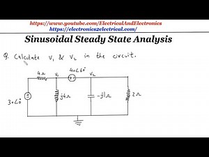 Sinusoidal Steady-State Analysis - nodal analysis super node problem solution 2