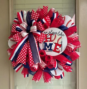 Baseball Wreath, Baseball Wreath for Front Door, Baseball Wreaths, There’s No Place Like Home Sign, Baseball Home Decor - Etsy Canada