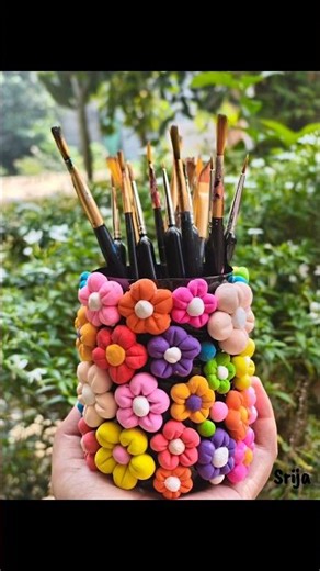 Turning an old bottle into something beautiful 🌸♻️ using clay, colors, & touch of creativity 🌸✨