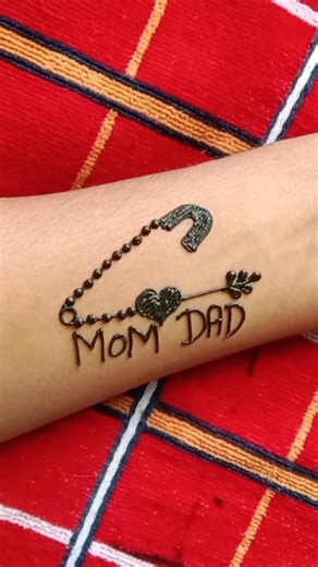 MOM 😍 DAD tattoo mehndi trick//Beautiful mehandi ideas#shorts#love#tricks#tattoo#youtubeshorts#viral
