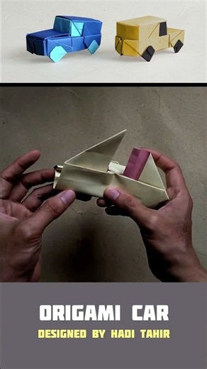 Origami Car Time-Lapse | Satisfying Paper Folding Process 【タイムラプス】立体折り紙 車の作り方・早送りメイキング