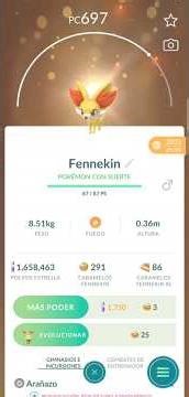 Intercambio Fennekin con suerte y Registro linea evolutiva en la pokedex de Pokémon GO!!