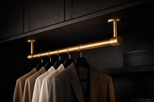 Custom Solid Brass Ceiling Mounted Clothes Rail - Luxury Wardrobe Rack - Etsy