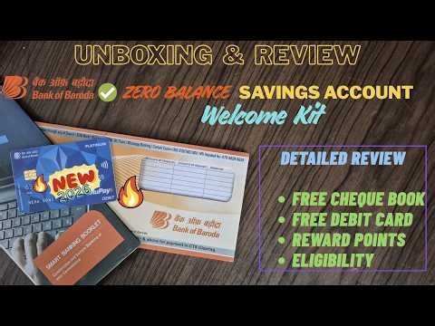 BOB Savings Account | Welcome Kit UNBOXING | Zero Balance | Free Debit Card & Cheque #bob #bank #ai