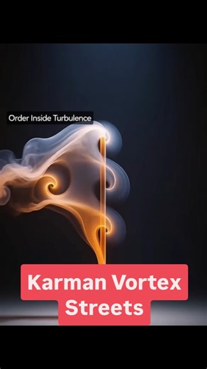ArroTec on Instagram: "#98 — Kármán Vortex Streets When fluid flows past a solid obstacle, it doesn’t always move smoothly. Under the right conditions, the flow sheds swirling vortices alternately from each side, forming long, repeating rows called Kármán vortex streets. These invisible patterns trail behind buildings, bridge pillars, aircraft bodies, and even drone frames. First described in the early 1900s, this phenomenon explains why structures can vibrate, whistle, or even fail under steady