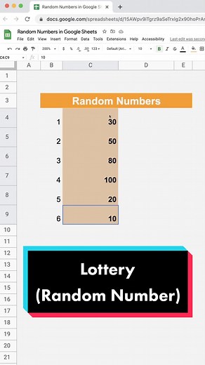 Generar Números Aleatorios (Lotería) en Google Sheets