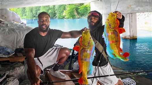 Catch & Cook Peacock Bass Fishing From A Homeless Camp w/ Monster Mike!