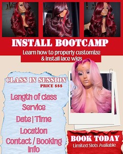 Lace Wig Install Bootcamp Flyer | Hair Class Promo (canva Template) - Etsy Australia