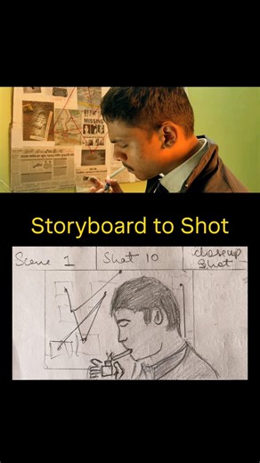 From a sketch on paper to a frame on screen 🎬 #storyboard #filmmaking #cinematography #filmmaker