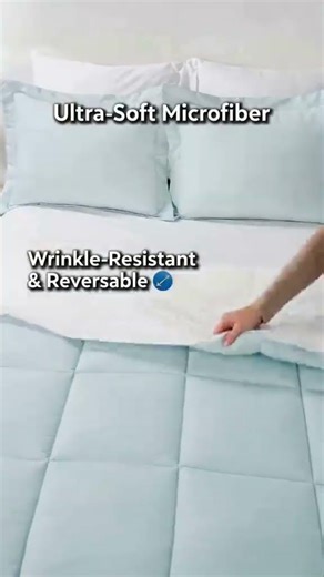 Queen Microfiber 6-Piece Reversible Bed-in-a-Bag Comforter Set in Aqua